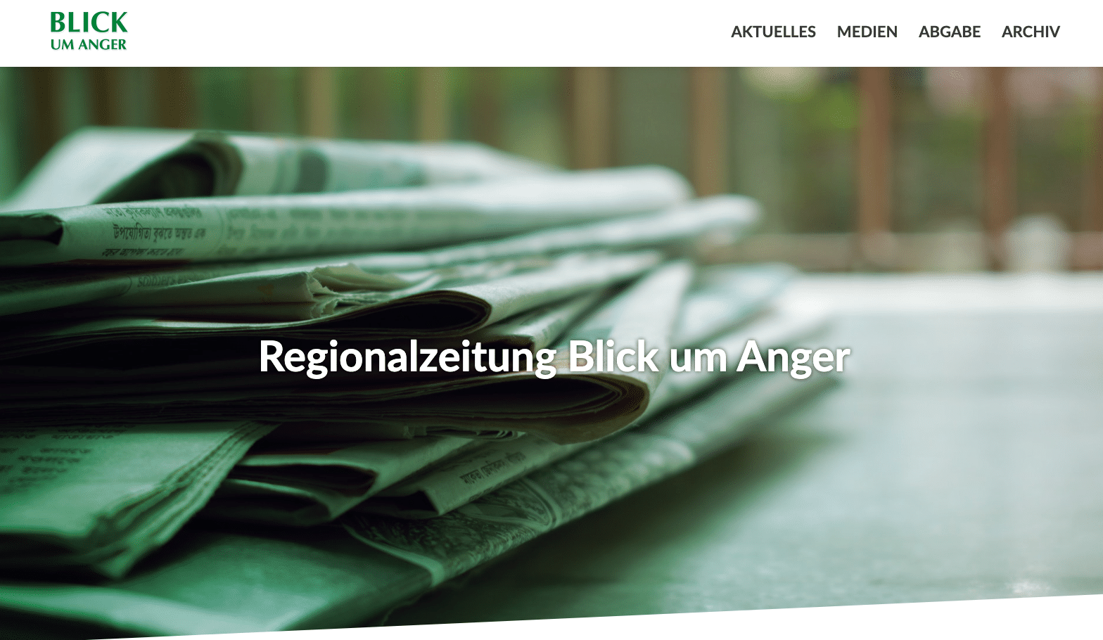 Homepage „Blick um Anger“